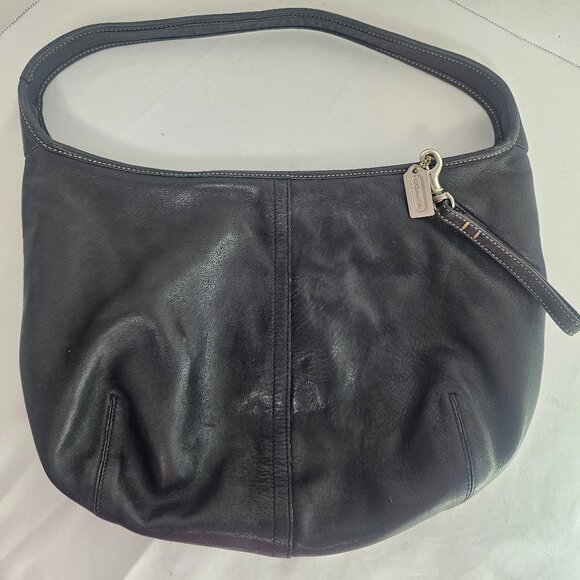 Vintage Coach Black Leather Ergo Hobo Shoulder Bag Handbag Purse 9219 - Picture 1 of 8